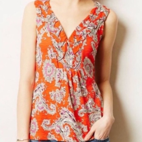 Anthropologie Tops - Anthropologie AKEMI + KIM orange paisley tank top